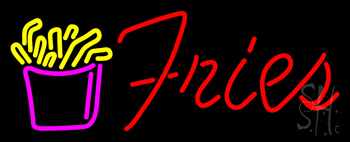 Red Fries Logo Neon Sign