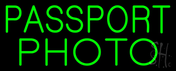 Green Passport Photo Neon Sign