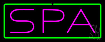 Purple Spa Green Border Neon Sign
