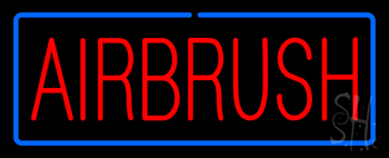 Red Airbrush With Blue Border Neon Sign