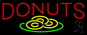Donut Red And Logo Neon Sign