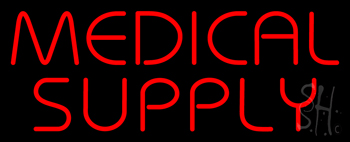 Red Medical Supply Neon Sign
