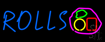 Blue Rolls Logo Neon Sign