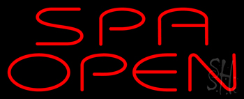Red Spa Open Neon Sign