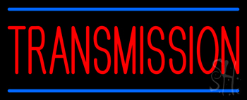 Red Transmission Blue Lines Neon Sign
