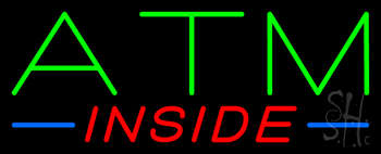 Atm Inside Neon Sign