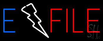 E File Neon Sign
