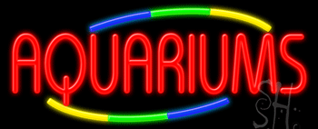 Aquariums Multicolored Deco Style Neon Sign