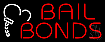 Red Bail Bonds Logo Neon Sign