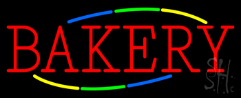 Multicolored Block Bakery Neon Sign