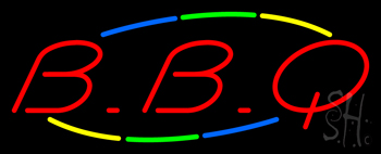 Multicolored Red Bbq Neon Sign