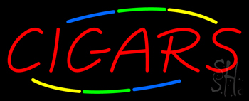 Red Deco Style Cigars Neon Sign