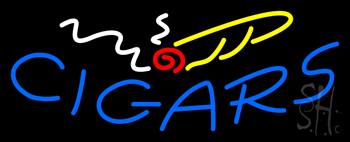 Blue Cigars Logo Neon Sign