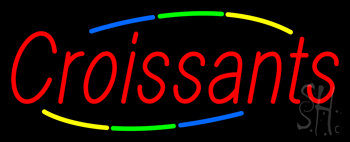 Multi Colored Oval Croissants Neon Sign