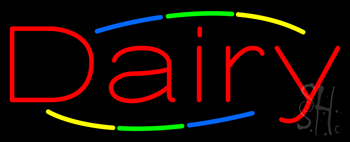 Multi Colored Deco Style Dairy Neon Sign