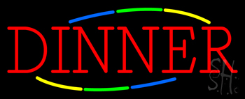 Multi Colored Dinner Neon Sign