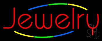Multicolored Deco Style Jewelry Neon Sign