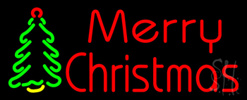 Merry Christmas Tree Neon Sign