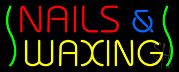 Red Nails And Yellow Waxing Green Waves Neon Sign