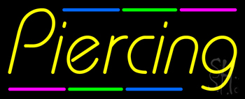 Piercing Multi Colored Line Neon Sign