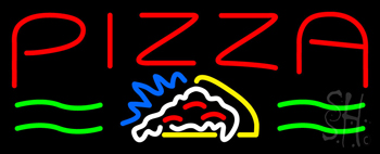 Red Pizza Logo Neon Sign