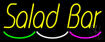 Yellow Salad Bar Neon Sign