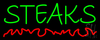 Green Steaks Neon Sign