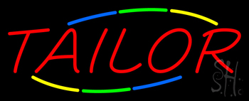 Red Multi Colored Tailor Neon Sign