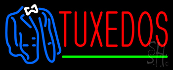 Tuxedos Logo Green Line Neon Sign