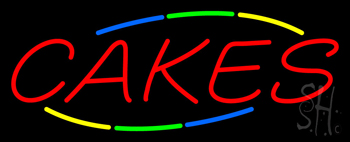 Multi Colored Cakes Neon Sign