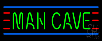 Man Cave Small Red Green And Blue Neon Sign