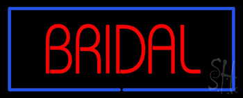 Bridal Rectangle Blue Neon Sign