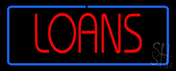 Red Loans With Blue Borer Neon Sign