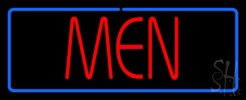 Red Men With Blue Border Neon Sign