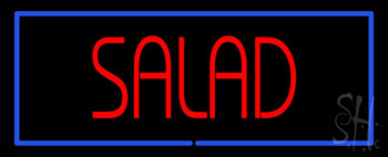 Red Salad With Blue Border Neon Sign