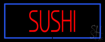 Sushi With Blue Border Neon Sign
