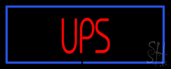 Ups Block Blue Border Neon Sign