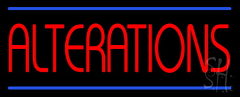 Red Alterations Blue Lines Neon Sign
