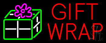 Red Gift Wrap With Logo Neon Sign