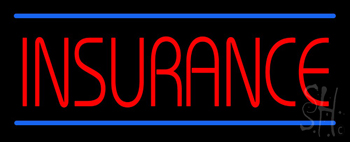 Red Insurance Blue Lines Neon Sign