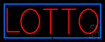 Red Lotto Blue Border Neon Sign