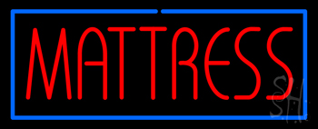 Red Mattress With Blue Border Neon Sign