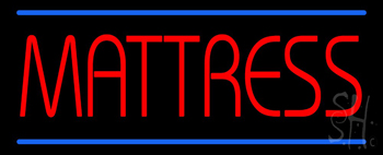 Red Mattress Blue Lines Neon Sign