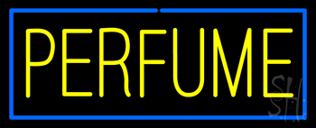Yellow Perfume With Blue Border Neon Sign