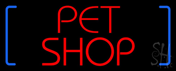 Red Pet Shop Block Neon Sign