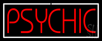 Psychic White Border Neon Sign