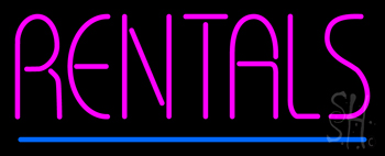 Rentals Blue Line Neon Sign