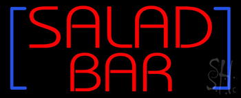 Red Salad Bar With Blue Brackets Neon Sign