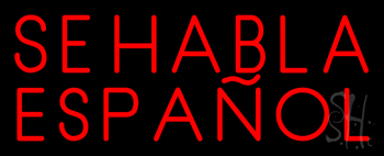 Red Se Habla Espanol Neon Sign