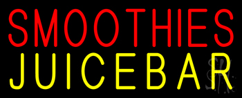 Red Smoothies Juice Bar Yellow Neon Sign